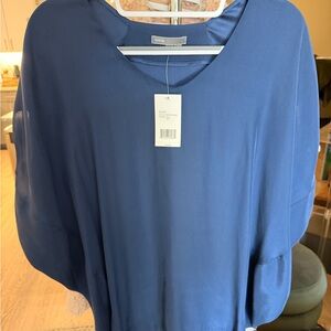 NWT Vince Blue Silk Dolman Top Size S